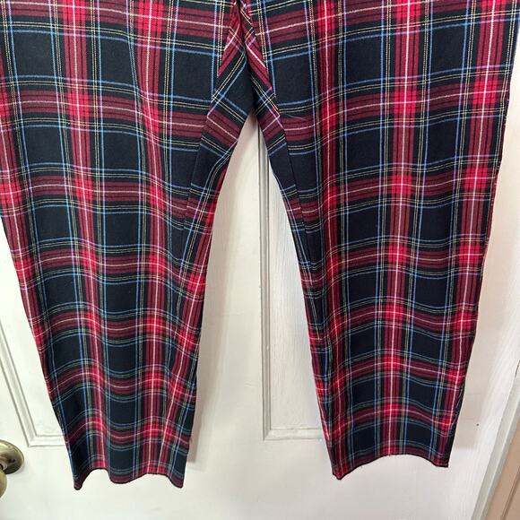 J Jill Womens Pants Size 16 Premium Bi-Straight Madras Plaid Trousers Raw Hem - Picture 3 of 9